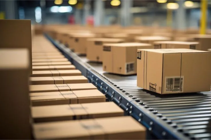 Larger palletized shipment prepared for partial truckload transportation